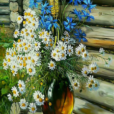 Схема вышивки «Ромашково- васильковый букетик.»