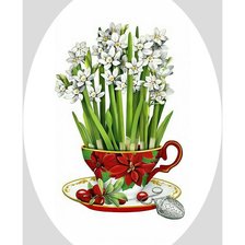 Схема вышивки «Цветочки в чашечке.»