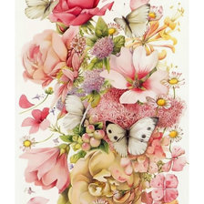 Схема вышивки «Цветочки-бабочки.»