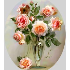 Схема вышивки «Розовый букет.»