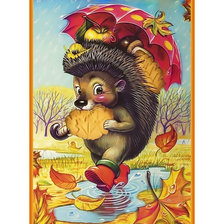 Схема вышивки «Ёжик под зонтом.»