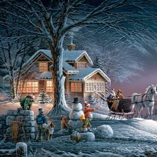 Схема вышивки «зимний вечер»