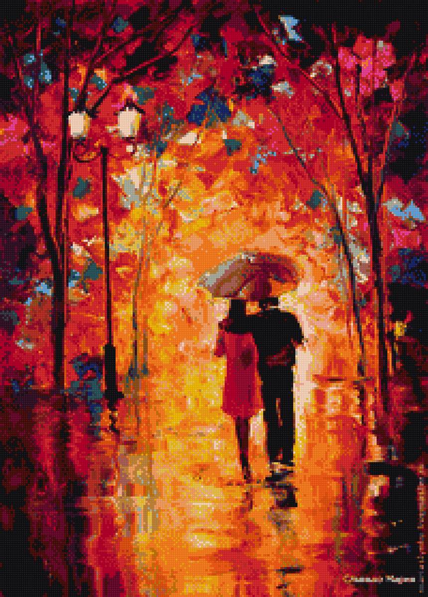 под зонтом - осень, афремов, аллея - предпросмотр