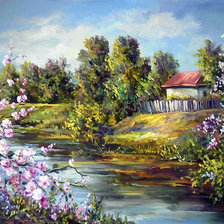 Схема вышивки «село»