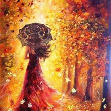 Схема вышивки «Девушка Осень»