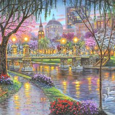 Схема вышивки «Мост лагуны в Бостоне»