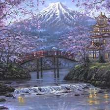 Схема вышивки «Гора Фуджи»