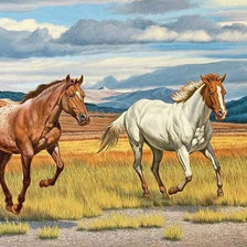 Схема вышивки «Лошади»