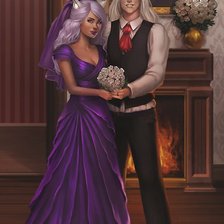 Схема вышивки «Он и она»