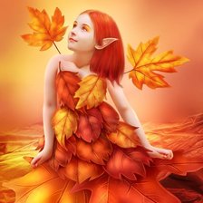 Схема вышивки «Девочка-осень»