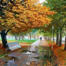 Схема вышивки «осенний парк»