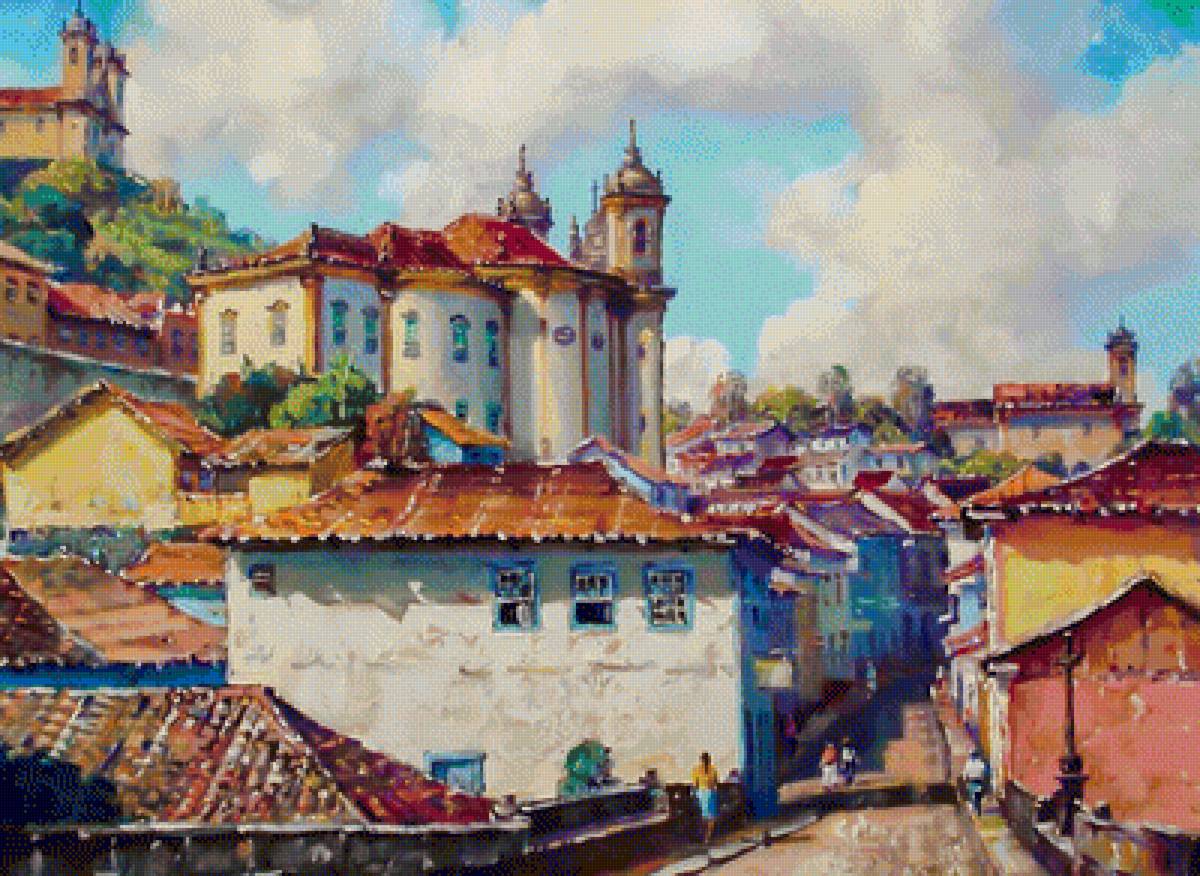 Rosario Neighborhood. - milton passos painter.scenarys.people. - предпросмотр