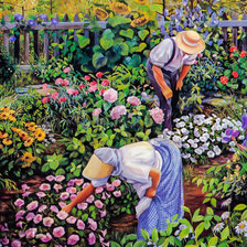 Схема вышивки «Romantic Garden Cottage.»