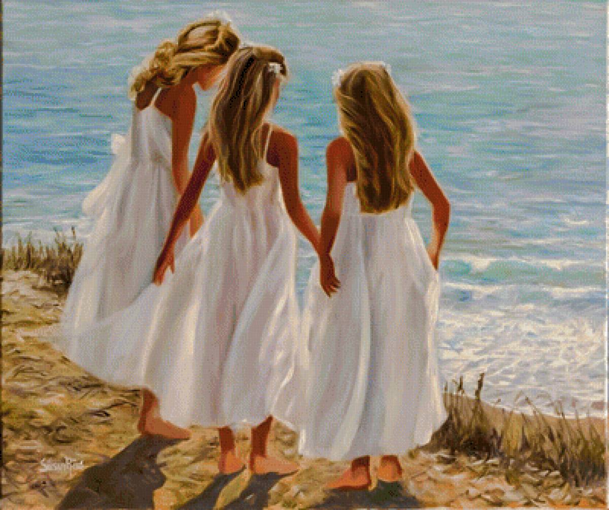 The Three Graces. - susan rios paintings.seascenes.children. - предпросмотр