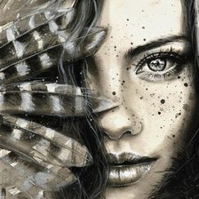 Схема вышивки «Девушка»