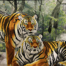 Схема вышивки «тигры»