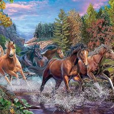 Схема вышивки «zirgai»