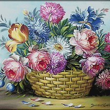 Схема вышивки «Кошница с цветя»