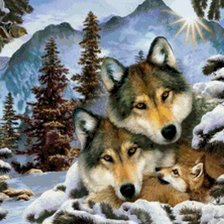 Схема вышивки «Волки»