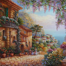 Схема вышивки «старый город»