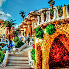 Схема вышивки «Park Güell Barcelona, Catalonia.»