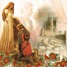 Схема вышивки «дама и рыцарь»