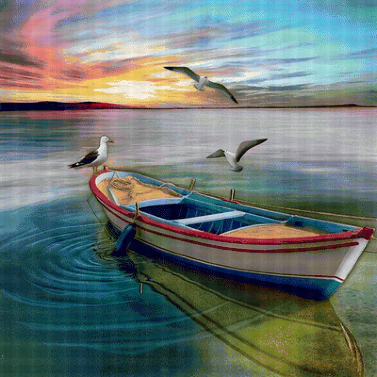 Mare gabbiani barca - mare - предпросмотр