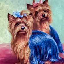 Схема вышивки «Vintage Yorkies.»