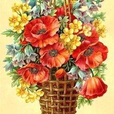 Схема вышивки «маки»