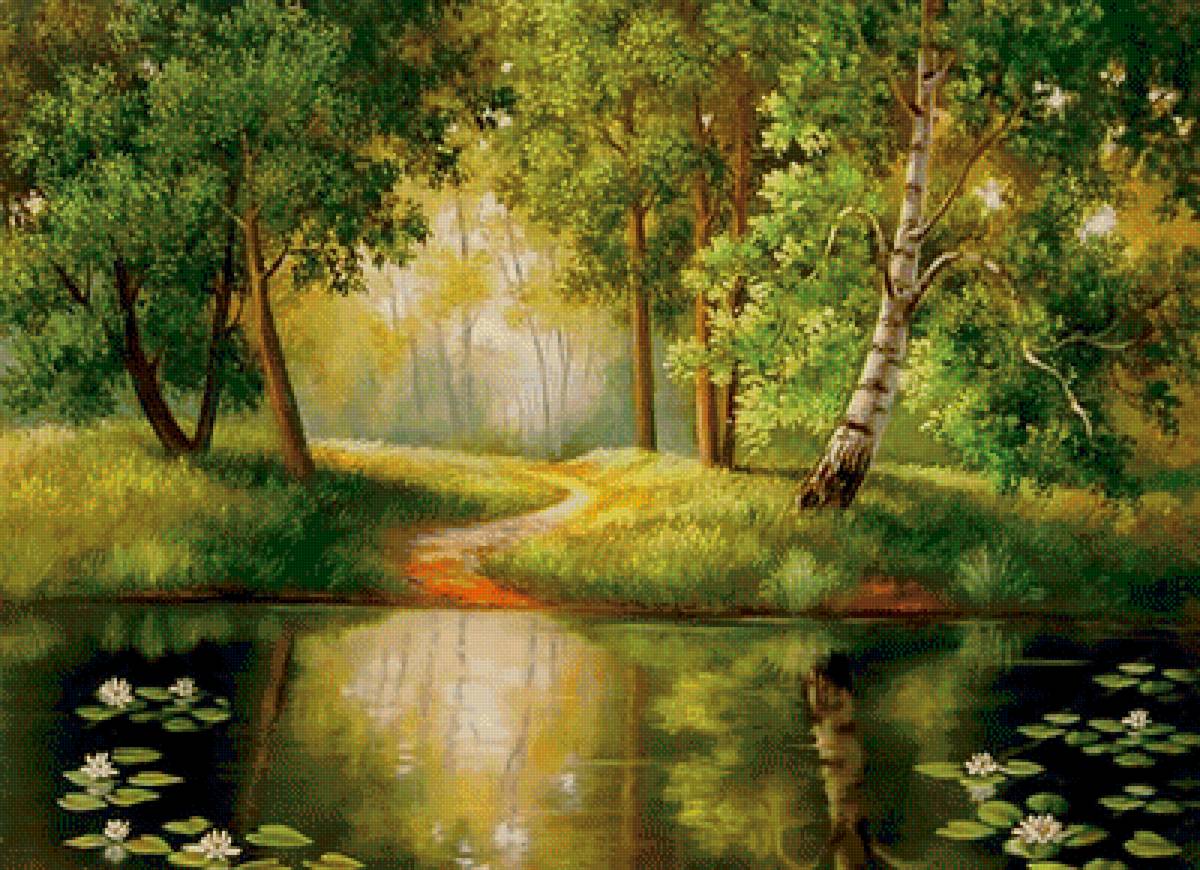 лето - река, лес, лето, пейзаж - предпросмотр