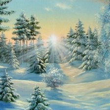 Схема вышивки «зимнее утро»