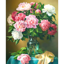 Схема вышивки «Букет пионов.»