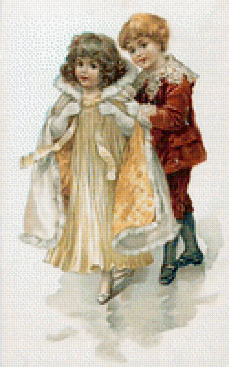 милые дети - дети винтаж старая открытка - предпросмотр