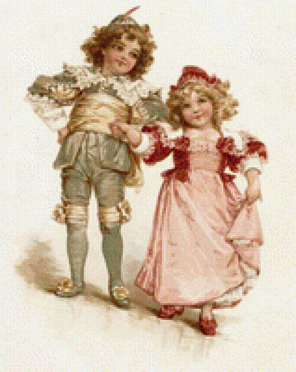 дети танцуют - дети винтаж старая открытка - предпросмотр