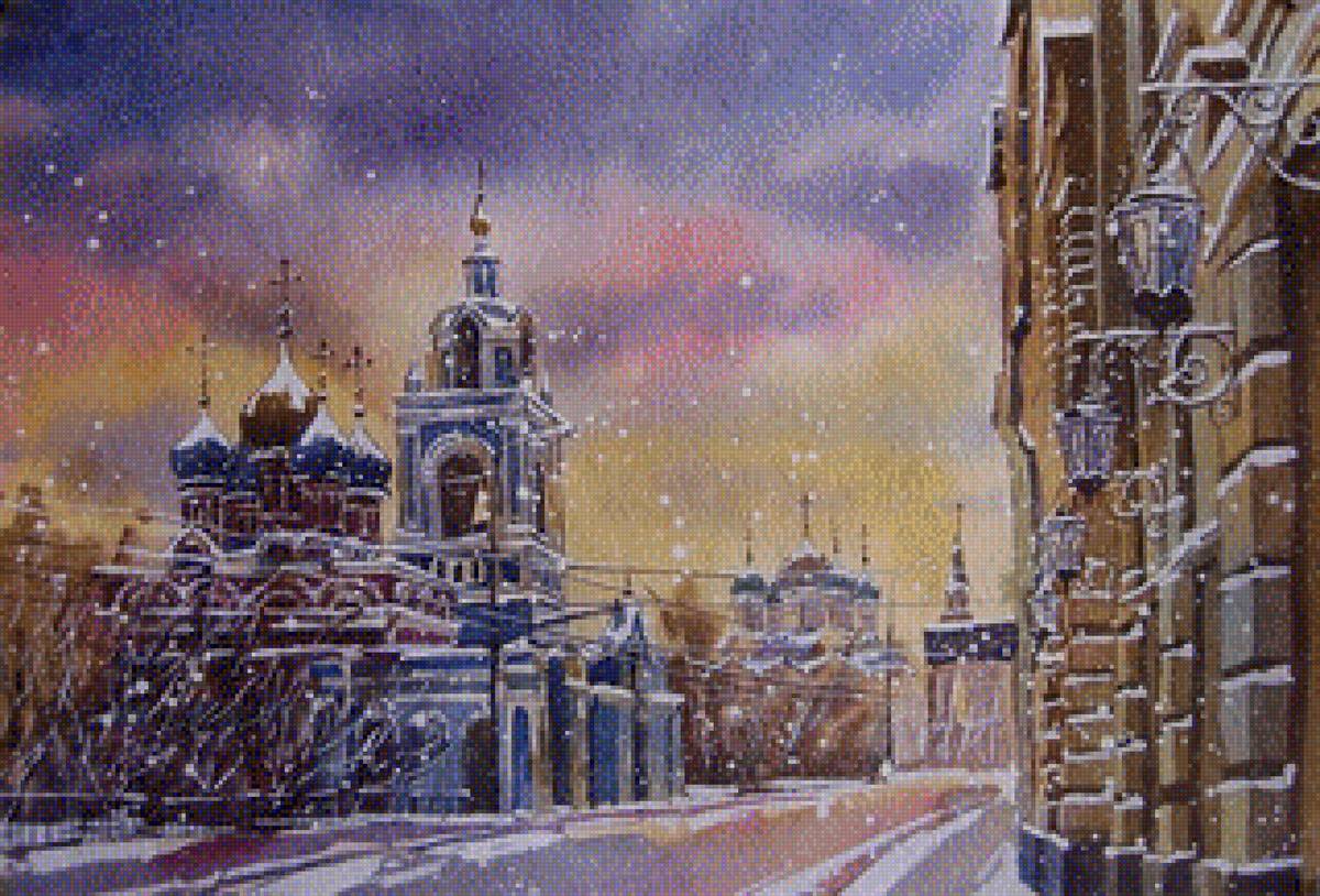 Снежна Москва - пейзаж, город - предпросмотр