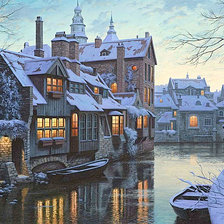 Схема вышивки «Вечерний город»