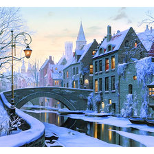 Схема вышивки «Серия "Городской пейзаж". Зима»