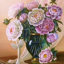 Схема вышивки «пионы»