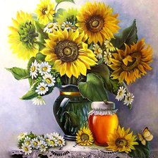 Схема вышивки «подсолнухи»