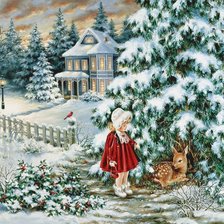 Схема вышивки «зимний вечер»