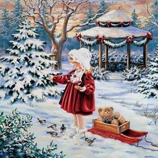 Схема вышивки «зимняя прогулка»