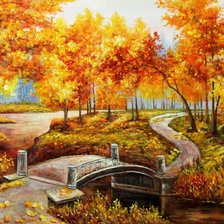 Схема вышивки «осенний парк»