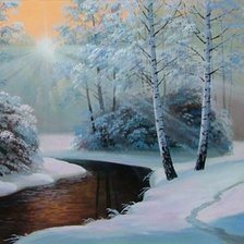 Схема вышивки «зимний лес»