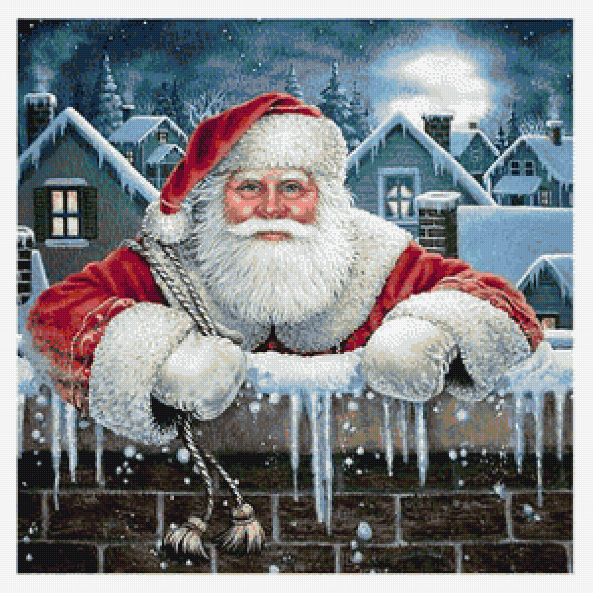 Новый нод - крыша, зима, дед мороз, подарки, новый год - предпросмотр