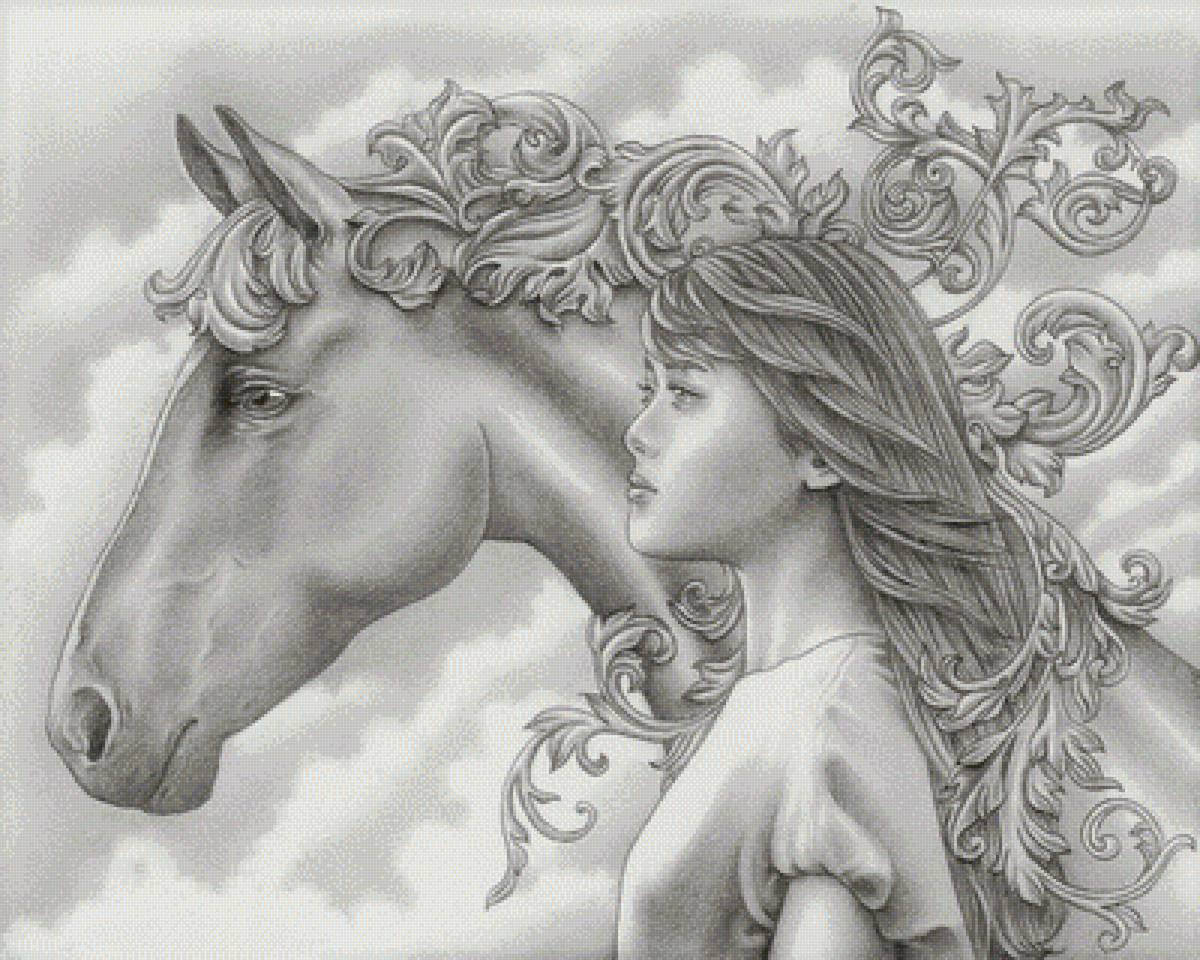 NIÑA CON CABALLO - 400 x 320 - предпросмотр