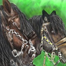 Схема вышивки «кони»