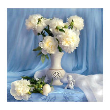 Схема вышивки «Белые пионы.»