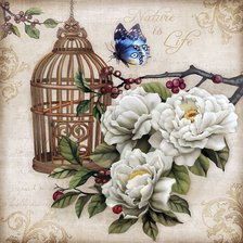 Схема вышивки «klietka,kvety»