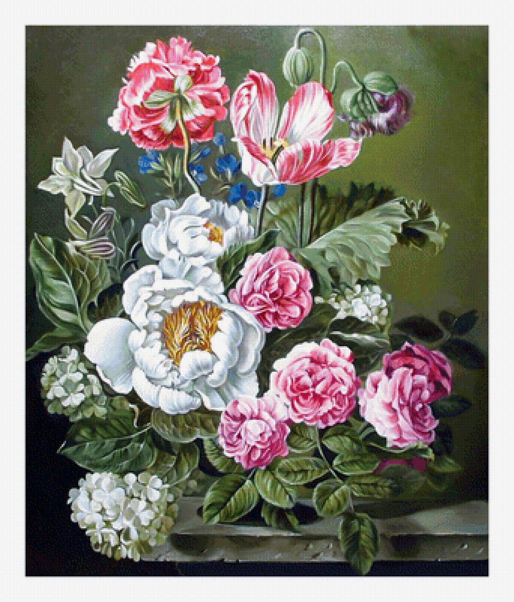 Маковый букет. - маки., цветы, букет - предпросмотр