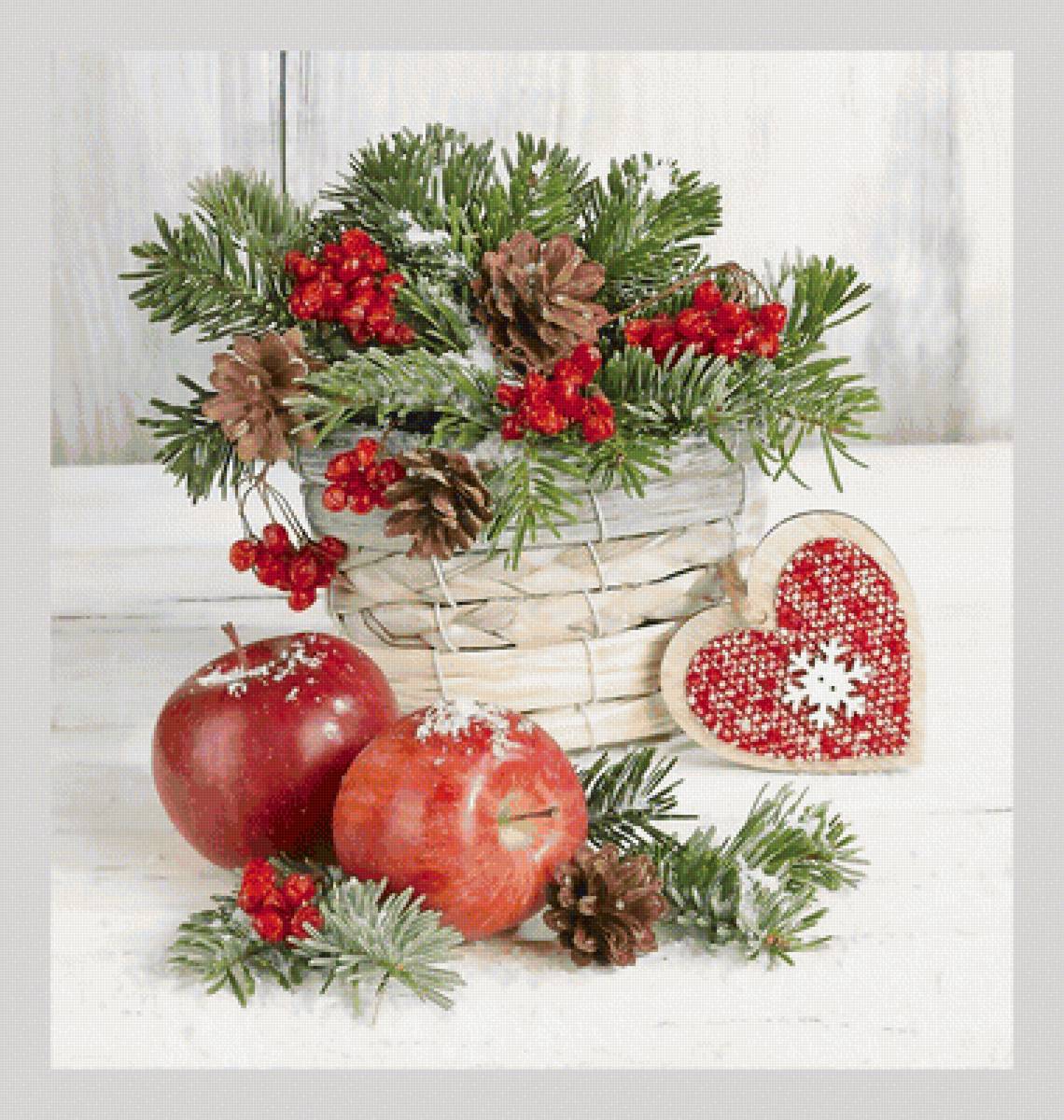 №1959960 - фрукты, яблоки, цветы, натюрморт - предпросмотр